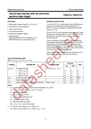 74HC74D,652 datasheet  